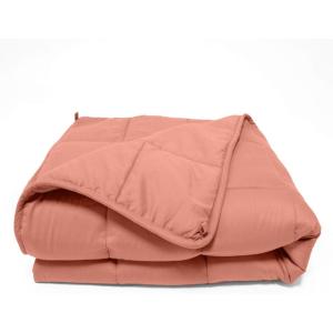 Superior Cotton Weighted Blanket, Perfect for Adults, Fluffy Baby Blankets, Warm, Comfy Bedding, Bedroom, Couch Throw, Blankets for Lounging, Modern Quilted Blanket 48″ x 72″ | 15lbs, Orient Blush(Orient Blush)