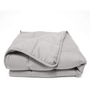 Superior Cotton Weighted Blanket, Perfect for Adults, Fluffy Baby Blankets, Warm, Comfy Bedding, Bedroom, Couch Throw, Blankets for Lounging, Modern Quilted Blanket 48″ x 72″ | 15lbs, Orient Blush(Silver)
