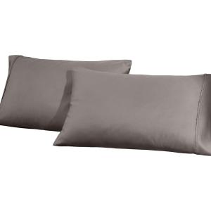 Superior Cotton-Blend 2-Piece Solid Pillowcases – Standard, Ivory(Gray)