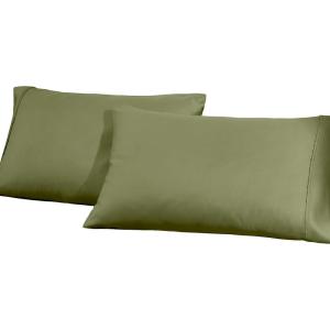 Superior Cotton-Blend 2-Piece Solid Pillowcases – Standard, Ivory(Sage)