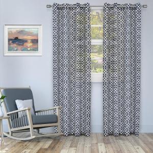 Superior Dalitso Rope Sheer Curtains, Window Accents, Braided Rope, Stripe, Textured, Traditional, Modern, Transitional Design with Stainless Grommets, Set of 2 Panels, 52″ W X 108″ L, Graphite(Navy Blue)