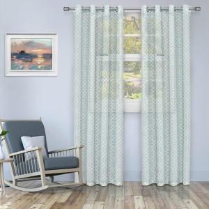 Superior Dalitso Rope Sheer Curtains, Window Accents, Braided Rope, Stripe, Textured, Traditional, Modern, Transitional Design with Stainless Grommets, Set of 2 Panels, 52″ W X 108″ L, Graphite(Cyan)