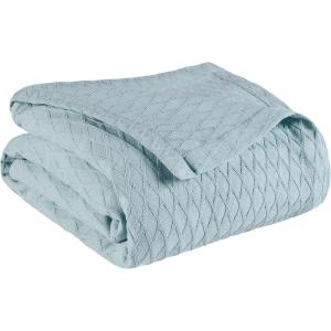 Superior Diamond Weave All-Season Cotton Blanket, Cover for Home, Couch, Bed, Soft, Warm Blankets, Boho Aesthetic, Comfy, Cozy, and Cute Covers, Decorative Bedding Essentials, Full/Queen, Chocolate(Aqua)