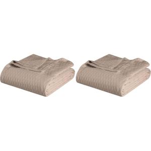 Superior Diamond Weave All-Season Cotton Blanket, Cover for Home, Couch, Bed, Soft, Warm Blankets, Boho Aesthetic, Comfy, Cozy, and Cute Covers, Decorative Bedding Essentials, Full/Queen, Chocolate(Khaki)