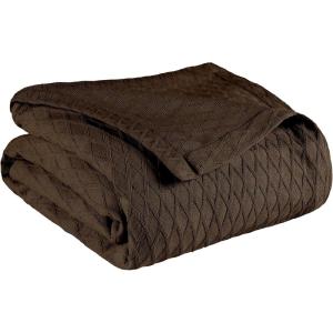 Superior Diamond Weave All-Season Cotton Blanket, Cover for Home, Couch, Bed, Soft, Warm Blankets, Boho Aesthetic, Comfy, Cozy, and Cute Covers, Decorative Bedding Essentials, Full/Queen, Chocolate(Chocolate)