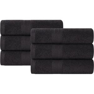 Superior Eco-Friendly Cotton 12-Piece Face Towel/Washcloth Set, Small, Fast Drying Towels for Face, Spa, Resort, Hotel, Hand, Shower, Guest Bathroom, Home, Airbnb, Apartment Essentials, Rosewood(Black)
