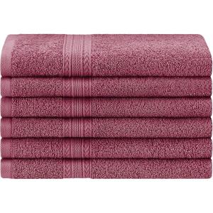 Superior Eco-Friendly Cotton 12-Piece Face Towel/Washcloth Set, Small, Fast Drying Towels for Face, Spa, Resort, Hotel, Hand, Shower, Guest Bathroom, Home, Airbnb, Apartment Essentials, Rosewood(Rosewood)