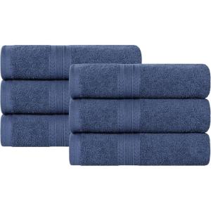 Superior Eco-Friendly Cotton 12-Piece Face Towel/Washcloth Set, Small, Fast Drying Towels for Face, Spa, Resort, Hotel, Hand, Shower, Guest Bathroom, Home, Airbnb, Apartment Essentials, Rosewood(Navy Blue)