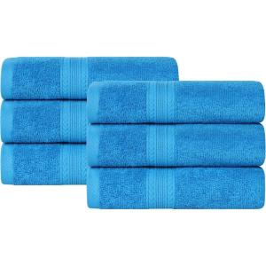 Superior Eco-Friendly Cotton 12-Piece Face Towel/Washcloth Set, Small, Fast Drying Towels for Face, Spa, Resort, Hotel, Hand, Shower, Guest Bathroom, Home, Airbnb, Apartment Essentials, Rosewood(Aster Blue)