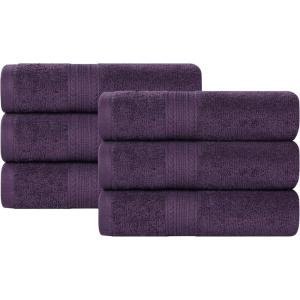 Superior Eco-Friendly Cotton 12-Piece Face Towel/Washcloth Set, Small, Fast Drying Towels for Face, Spa, Resort, Hotel, Hand, Shower, Guest Bathroom, Home, Airbnb, Apartment Essentials, Rosewood(Eggplant)