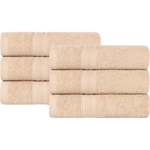 Superior Eco-Friendly Cotton 12-Piece Face Towel/Washcloth Set, Small, Fast Drying Towels for Face, Spa, Resort, Hotel, Hand, Shower, Guest Bathroom, Home, Airbnb, Apartment Essentials, Rosewood(Camel)