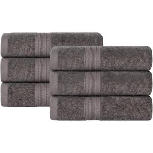 Superior Eco-Friendly Cotton 12-Piece Face Towel/Washcloth Set, Small, Fast Drying Towels for Face, Spa, Resort, Hotel, Hand, Shower, Guest Bathroom, Home, Airbnb, Apartment Essentials, Rosewood(Graphite)