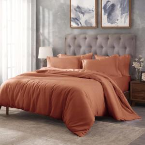 Superior Egyptian Cotton 300 Thread Count Duvet Cover Set, Soft Comforter Covers, Luxury Bedding Essentials, Button Closure, Includes 1 Duvet Cover, 1 Pillow Sham, Twin, Teal(Pumpkin – Z)