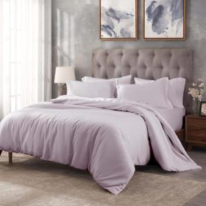 Superior Egyptian Cotton 300 Thread Count Duvet Cover Set, Soft Comforter Covers, Luxury Bedding Essentials, Button Closure, Includes 1 Duvet Cover, 1 Pillow Sham, Twin, Teal(Lilac – Z)