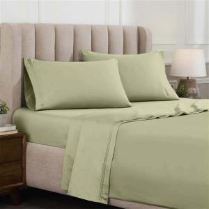 Superior Egyptian Cotton 4 Piece Sheet Set, Luxury 1000 Thread Count, Modern Design, Sustainable Sheets, Soft Basics, Solid, Deep Pocket Fitted Sheet, Flat Sheet, Pillowcases, Olympic Queen, White(Sage – Z)