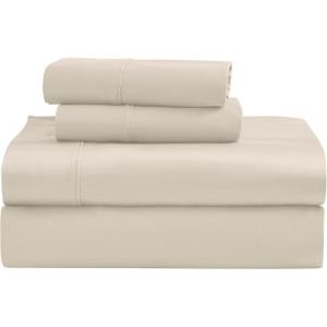 Superior Egyptian Cotton 4 Piece Sheet Set, Luxury 1200 Thread Count, Eco-Friendly, Sustainable Sheets, Ultra-Soft Basics, Solid, Deep Pocket Fitted Sheet, Flat Sheet, Pillowcases, King, White(Ivory – Z)