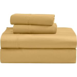 Superior Egyptian Cotton 4 Piece Sheet Set, Luxury 1200 Thread Count, Eco-Friendly, Sustainable Sheets, Ultra-Soft Basics, Solid, Deep Pocket Fitted Sheet, Flat Sheet, Pillowcases, King, White(Gold – Z)