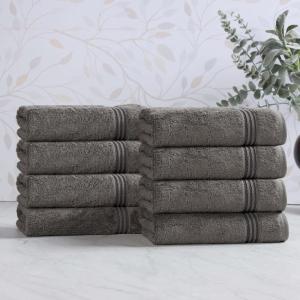 Superior Egyptian Cotton Bath Towel Set, Towels For Home Bathroom, Master, Guest Bath, Decor Essentials, Quick Dry, Absorbent, Large Body Towels, Spa, Hotel, Resort, Adult, Kids, Set of 8, Canary(Charcoal)