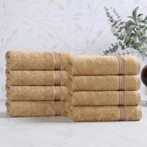 Superior Egyptian Cotton Bath Towel Set, Towels For Home Bathroom, Master, Guest Bath, Decor Essentials, Quick Dry, Absorbent, Large Body Towels, Spa, Hotel, Resort, Adult, Kids, Set of 8, Canary(Toast – Z)