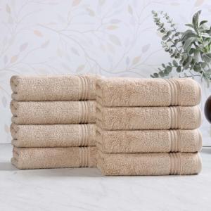 Superior Egyptian Cotton Bath Towel Set, Towels For Home Bathroom, Master, Guest Bath, Decor Essentials, Quick Dry, Absorbent, Large Body Towels, Spa, Hotel, Resort, Adult, Kids, Set of 8, Canary(Taupe – Z)