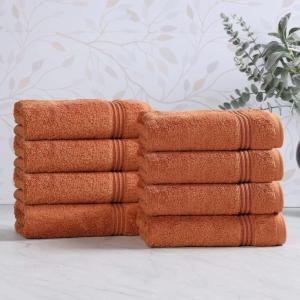 Superior Egyptian Cotton Bath Towel Set, Towels For Home Bathroom, Master, Guest Bath, Decor Essentials, Quick Dry, Absorbent, Large Body Towels, Spa, Hotel, Resort, Adult, Kids, Set of 8, Canary(Caramel Brown)