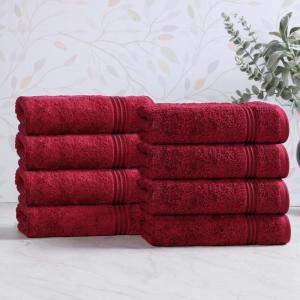 Superior Egyptian Cotton Bath Towel Set, Towels For Home Bathroom, Master, Guest Bath, Decor Essentials, Quick Dry, Absorbent, Large Body Towels, Spa, Hotel, Resort, Adult, Kids, Set of 8, Canary(Burgundy – Z)