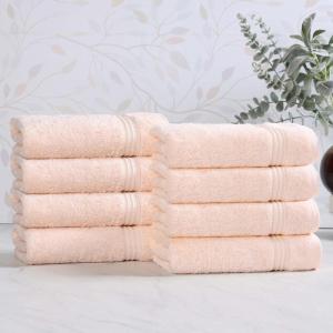 Superior Egyptian Cotton Bath Towel Set, Towels For Home Bathroom, Master, Guest Bath, Decor Essentials, Quick Dry, Absorbent, Large Body Towels, Spa, Hotel, Resort, Adult, Kids, Set of 8, Canary(Peach – Z)
