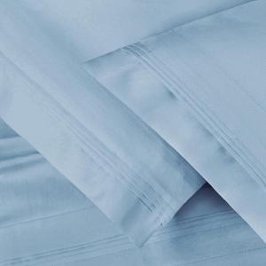 Superior Egyptian Cotton Standard Pillowcases, 650 Thread Count, 2-Pieces, Plum(Baby Blue)