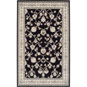 Superior Elegant Kingfield Collection Area Rug, 8mm Pile Height with Jute Backing, Classic Bordered Rug Design, Anti-Static, Water-Repellent Rugs – Black, 2’7″ x 8′ Runner(Black)