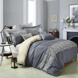 Superior Embroidered Cotton Duvet Cover Set, Soft Bedding Covers, 1 Duvet Cover with Button Closure, 2 Pillow Shams, Greek Key Design, Harrison Collection, King/California King, White(White)