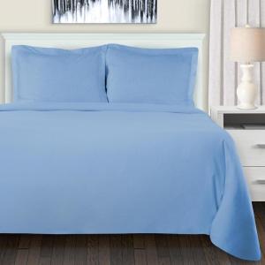 Superior Extra Soft All Season 100% Brushed Cotton Flannel Solid Bedding Duvet Cover Set – Ivory, King/California King Size(Light Blue)