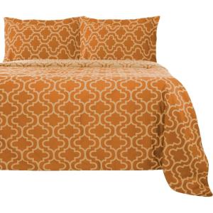 Superior Extra Soft All Season 100% Brushed Cotton Flannel Solid Bedding Duvet Cover Set – Ivory, King/California King Size(Pumpkin Trellis)