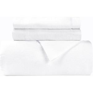 Superior Extra Soft All Season 100% Brushed Cotton Flannel Solid Bedding Duvet Cover Set – Ivory, King/California King Size(White)