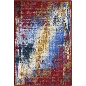 Superior Fingal Modern Abstract Indoor Area Rug for Living Room, Bedroom, Office, Kitchen, Dining, Washable Rugs, Foam Backing, Arona Collection, 4′ x 6′, Red(2′ x 3′)