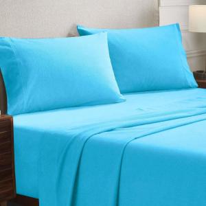 Superior Flannel Cotton Pillowcase Bedding Set, Set Includes: 2 Pillow Covers, Solid Contemporary Bedroom Accent, Modern Traditional Soft, Breathable and Plush, Standard, Navy Blue(Blue)