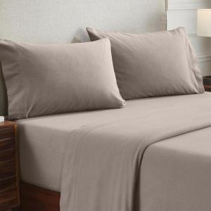 Superior Flannel Cotton Pillowcase Bedding Set, Set Includes: 2 Pillow Covers, Solid Contemporary Bedroom Accent, Modern Traditional Soft, Breathable and Plush, Standard, Navy Blue(Grey)
