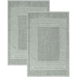 Superior Heavyweight Cotton Bath Mats, Bath Rugs For Bathroom Accessories, Washable Rug For Shower, Bath, Toilet, Modern Decor, No Backing, Luxury Hotel And Spa Quality, Set of 2, 22″ x 35″, Taupe(Sage)