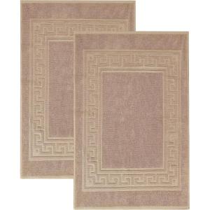 Superior Heavyweight Cotton Bath Mats, Bath Rugs For Bathroom Accessories, Washable Rug For Shower, Bath, Toilet, Modern Decor, No Backing, Luxury Hotel And Spa Quality, Set of 2, 22″ x 35″, Taupe(Taupe)
