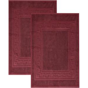 Superior Heavyweight Cotton Bath Mats, Bath Rugs For Bathroom Accessories, Washable Rug For Shower, Bath, Toilet, Modern Decor, No Backing, Luxury Hotel And Spa Quality, Set of 2, 22″ x 35″, Taupe(Burgundy)