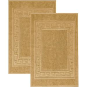 Superior Heavyweight Cotton Bath Mats, Bath Rugs For Bathroom Accessories, Washable Rug For Shower, Bath, Toilet, Modern Decor, No Backing, Luxury Hotel And Spa Quality, Set of 2, 22″ x 35″, Taupe(Toast)