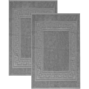 Superior Heavyweight Cotton Bath Mats, Bath Rugs For Bathroom Accessories, Washable Rug For Shower, Bath, Toilet, Modern Decor, No Backing, Luxury Hotel And Spa Quality, Set of 2, 22″ x 35″, Taupe(Silver)