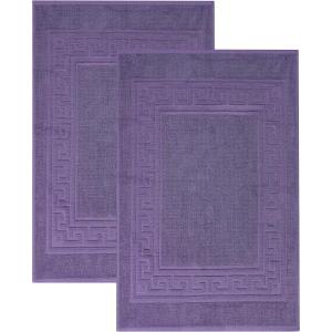 Superior Heavyweight Cotton Bath Mats, Bath Rugs For Bathroom Accessories, Washable Rug For Shower, Bath, Toilet, Modern Decor, No Backing, Luxury Hotel And Spa Quality, Set of 2, 22″ x 35″, Taupe(Royal Purple)