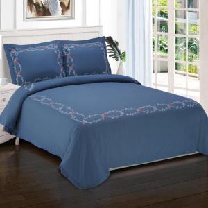 Superior Helena 100% Premium Cotton Twill Fabric Full/Queen Embroidered Duvet Set