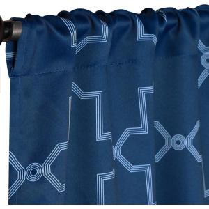 Superior Imperial Trellis Quality Soft, Insulated, Thermal, Woven Blackout Grommet Printed Curtain Panel Pair (Set Of 2) 52″ x 108″ – Navy Blue(Navy Blue)