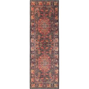Superior Indoor Area Rug, Aesthetic Home Decor, Floor Rugs for Living Room, Office, Kitchen, Entryway, Dining, Southwestern Geometric, Ren Collection, Blue Orange, 5′ x 7′ 6″, Blue Orange(Brown 01)