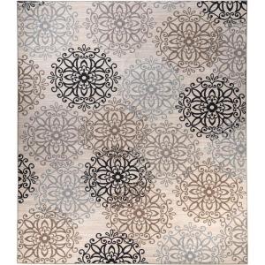 Superior Indoor Area Rug, Jute Backed, Perfect for Entryway, Office, Living/Dining Room, Bedroom, Kitchen, Hardwood Floor, Floral Scroll Decor, Leigh Collection, 5′ x 8′, Multi-Colored(Beige)