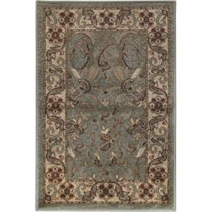 Superior Indoor Area Rug, Jute Backed Rugs for Bedroom, Living/Dining Room, Office, Kitchen, Traditional Floral Scroll Floor Decor, Heritage Collection, Ivory, 9′ x 12′(Dark Green)