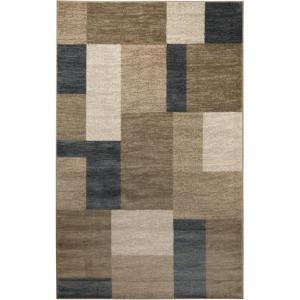 Superior Indoor Area Rug, Jute Backing, Modern Plush Rugs for Entryway, Kitchen Floors, Office Floor Cover, Color Block Rugs, Clifton Collection, 4′ x 6′, Beige/Blue(Beige-blue)