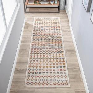 Superior Indoor Area Rug, Jute Backing, Modern Plush Rugs for Entryway, Living Room, Kitchen Floors, Bedroom, Hallway, Office Floor Cover, Abstract Rugs, Cobblestone Collection,4′ x 6′, Brown Beige(2′ 6″ X 10′)