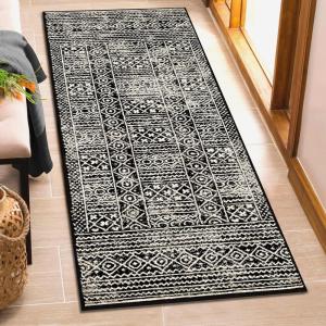 Superior Indoor Area Rug, Jute Backing, Modern Plush Rugs for Entryway, Living Room, Kitchen Floors, Bedroom, Hallway, Office Floor Cover, Abstract Rugs, Cobblestone Collection,4′ x 6′, Brown Beige(Black)